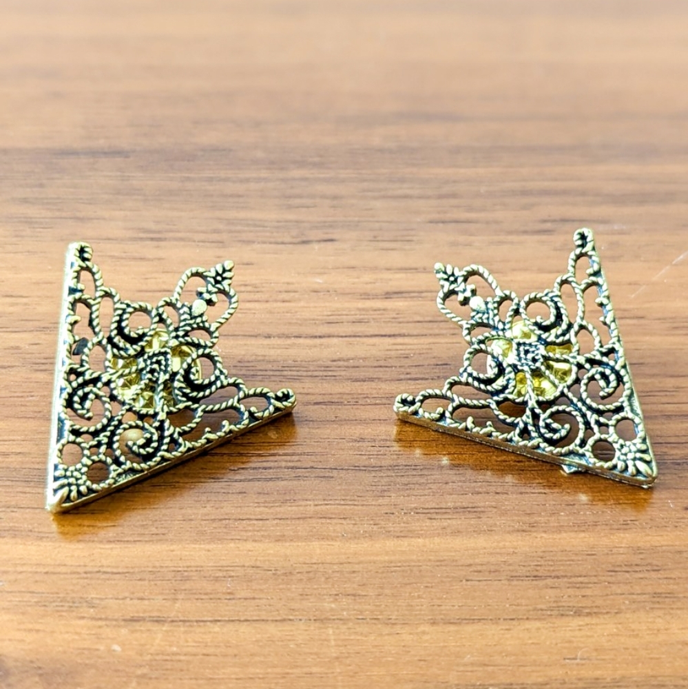 SOLD 🚫 Vintage Victorian Gold Collar Brooche Pins - Picture 3 of 5